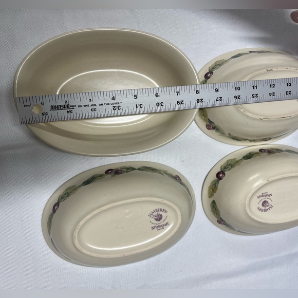 Set of 2 Pfaltzgraff Jamberry Oval Serving Bowls 8”x5”x 2” Stoneware USA made - Picture 10 of 13